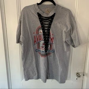 Furst of a Kind Colorado Avalanche lace up t shirt